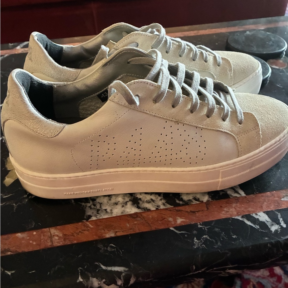 P448 Light Gray Leather Sneakers